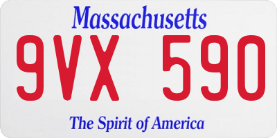 MA license plate 9VX590