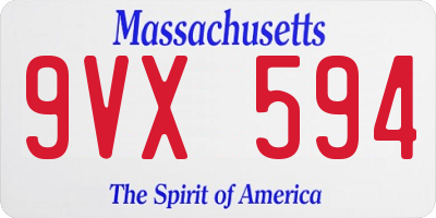 MA license plate 9VX594