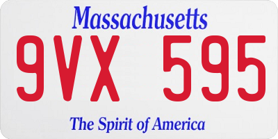 MA license plate 9VX595