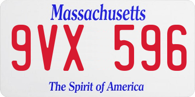 MA license plate 9VX596
