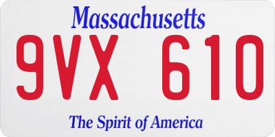 MA license plate 9VX610
