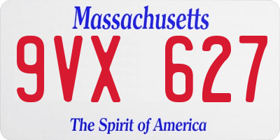 MA license plate 9VX627