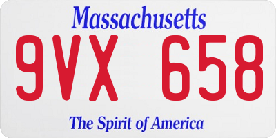 MA license plate 9VX658