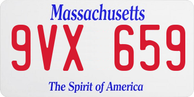 MA license plate 9VX659