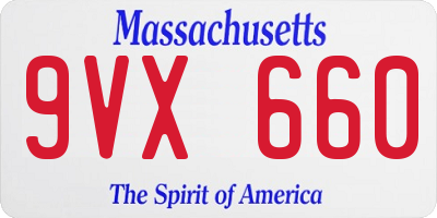 MA license plate 9VX660