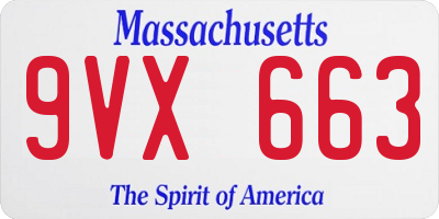 MA license plate 9VX663