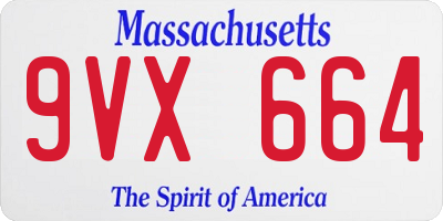 MA license plate 9VX664
