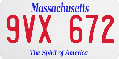 MA license plate 9VX672
