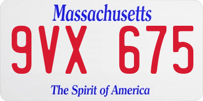 MA license plate 9VX675