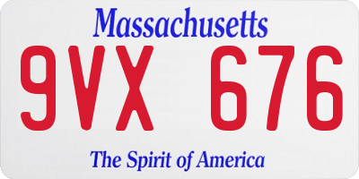 MA license plate 9VX676