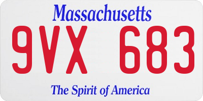 MA license plate 9VX683