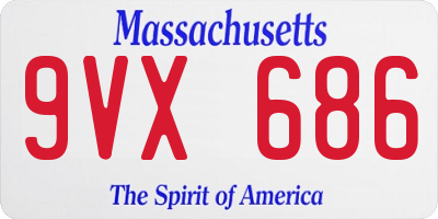 MA license plate 9VX686