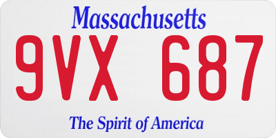 MA license plate 9VX687