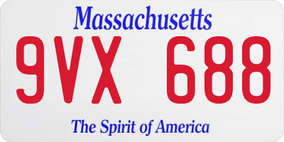 MA license plate 9VX688