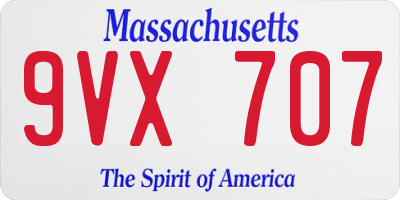 MA license plate 9VX707
