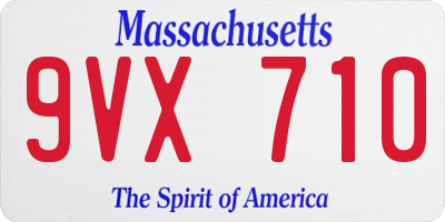 MA license plate 9VX710