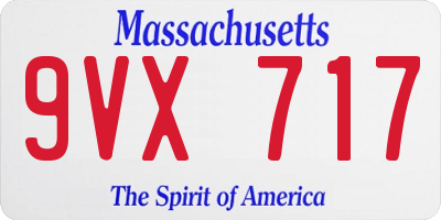 MA license plate 9VX717