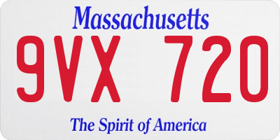 MA license plate 9VX720