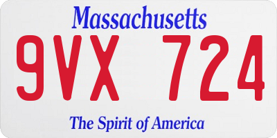 MA license plate 9VX724