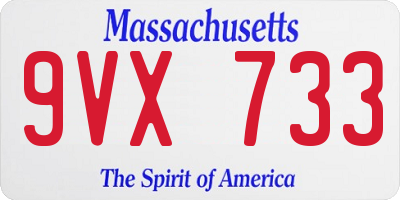 MA license plate 9VX733