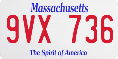 MA license plate 9VX736