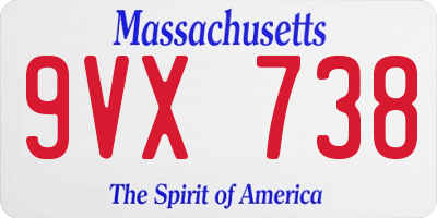 MA license plate 9VX738