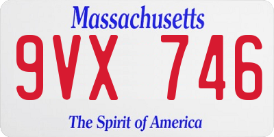 MA license plate 9VX746