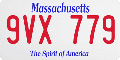 MA license plate 9VX779
