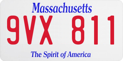 MA license plate 9VX811