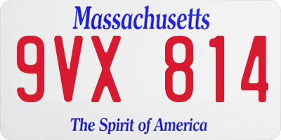 MA license plate 9VX814