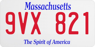 MA license plate 9VX821