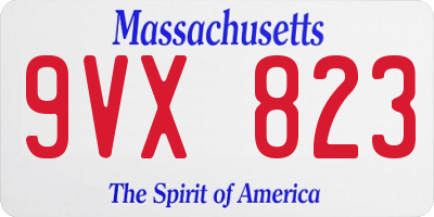 MA license plate 9VX823
