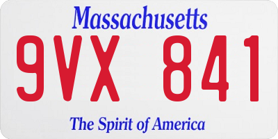 MA license plate 9VX841