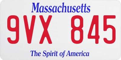 MA license plate 9VX845