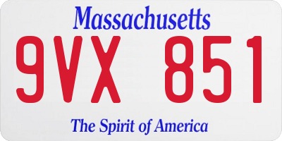 MA license plate 9VX851