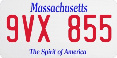 MA license plate 9VX855