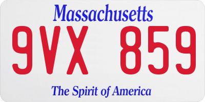 MA license plate 9VX859