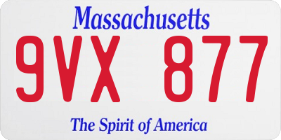 MA license plate 9VX877