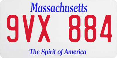 MA license plate 9VX884