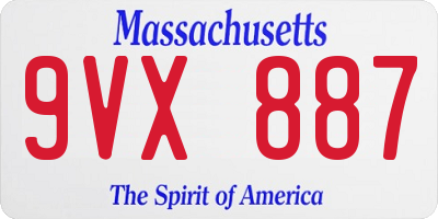 MA license plate 9VX887