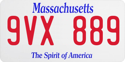 MA license plate 9VX889