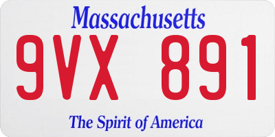 MA license plate 9VX891