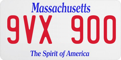 MA license plate 9VX900