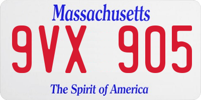 MA license plate 9VX905
