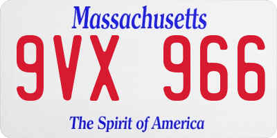 MA license plate 9VX966