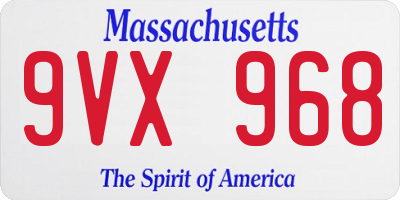 MA license plate 9VX968