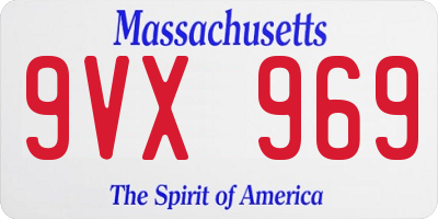 MA license plate 9VX969