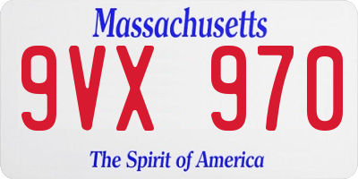 MA license plate 9VX970