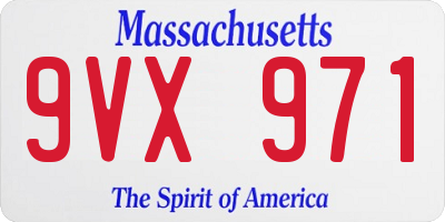 MA license plate 9VX971