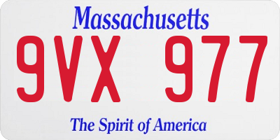 MA license plate 9VX977